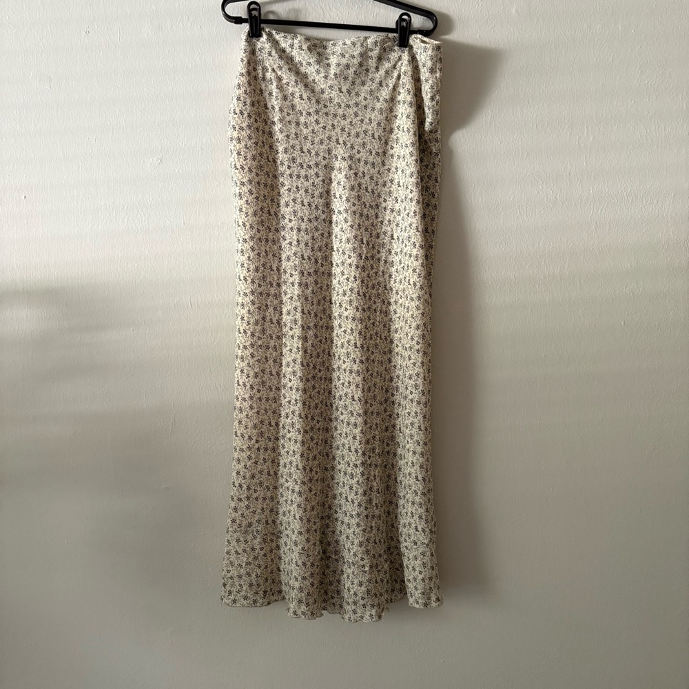 Vintage Cream and Black Maxi Pencil Skirt
